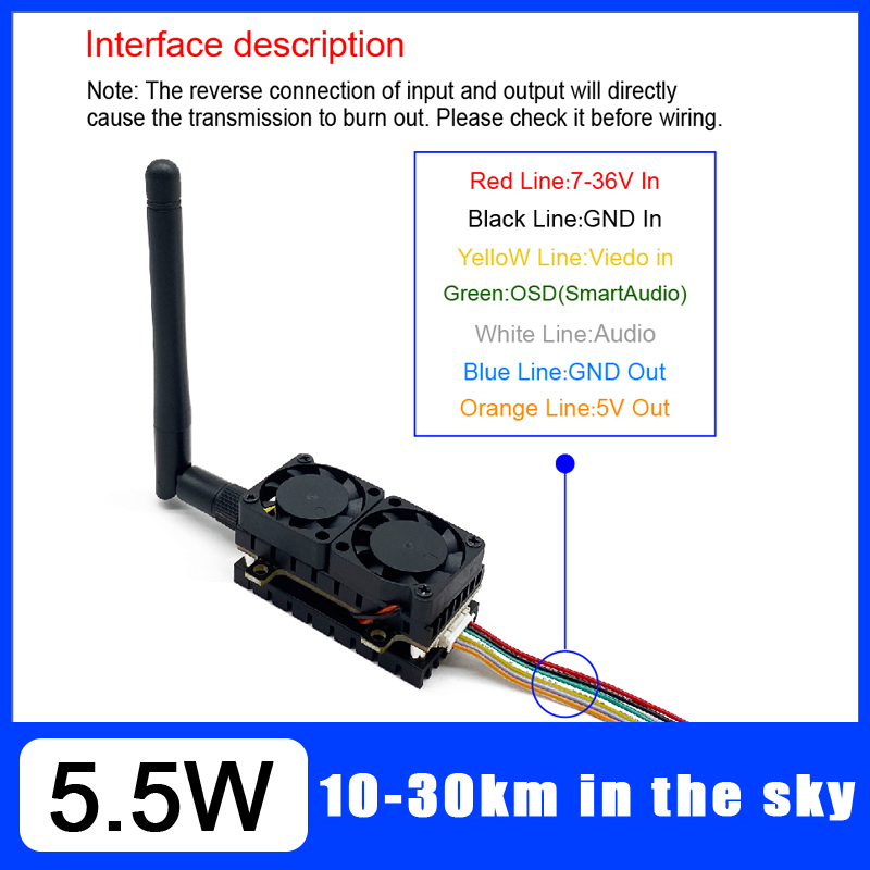 Lange afstand 5,8 GHz 5,5 W vi - Drone Racing Transmitter recensie en prijs